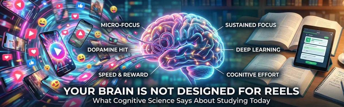 Your Brain Is Not Designed for Reels: What Cognitive Science Says About Studying Today